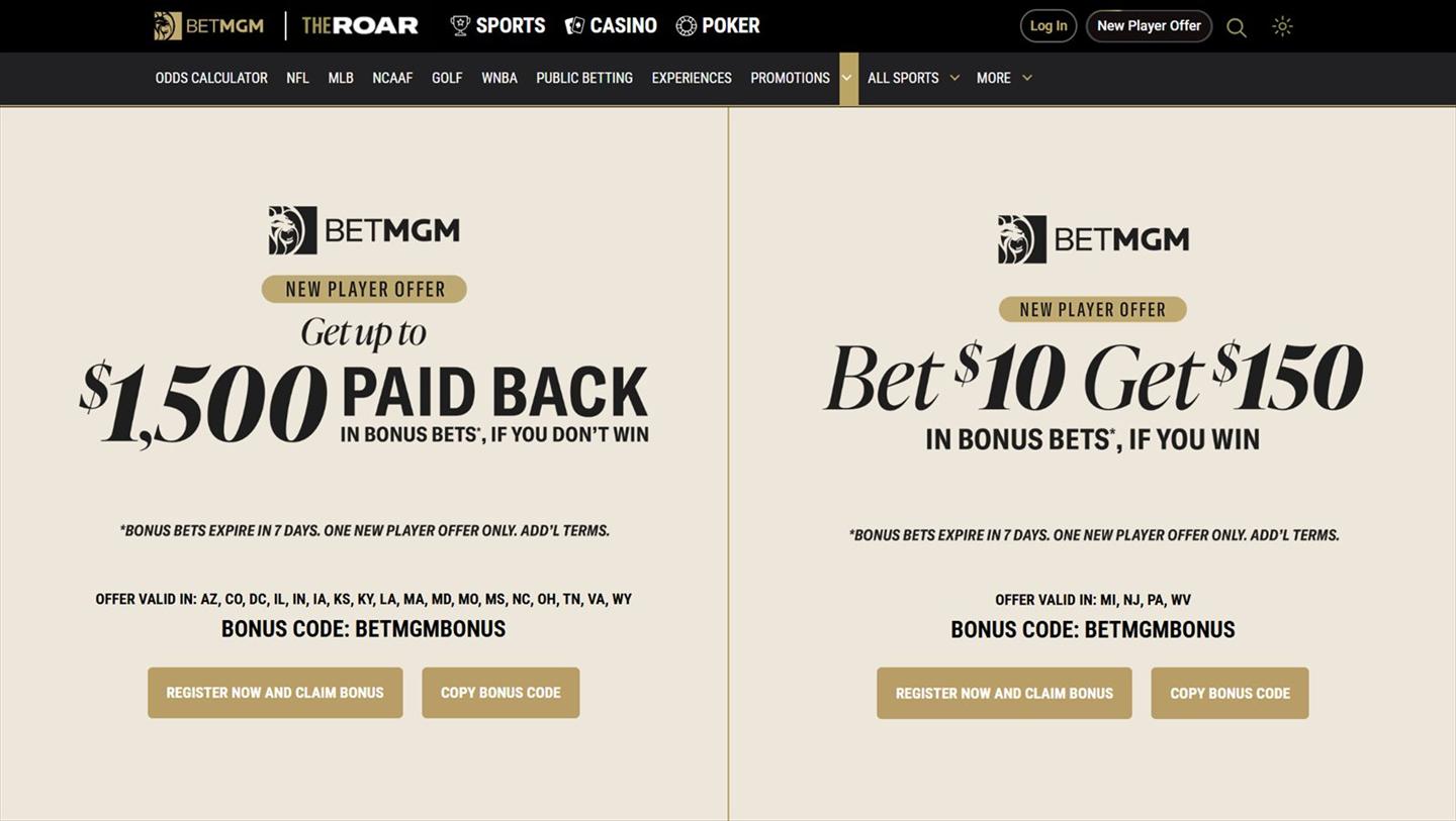 BetMGM sportsbook interface
