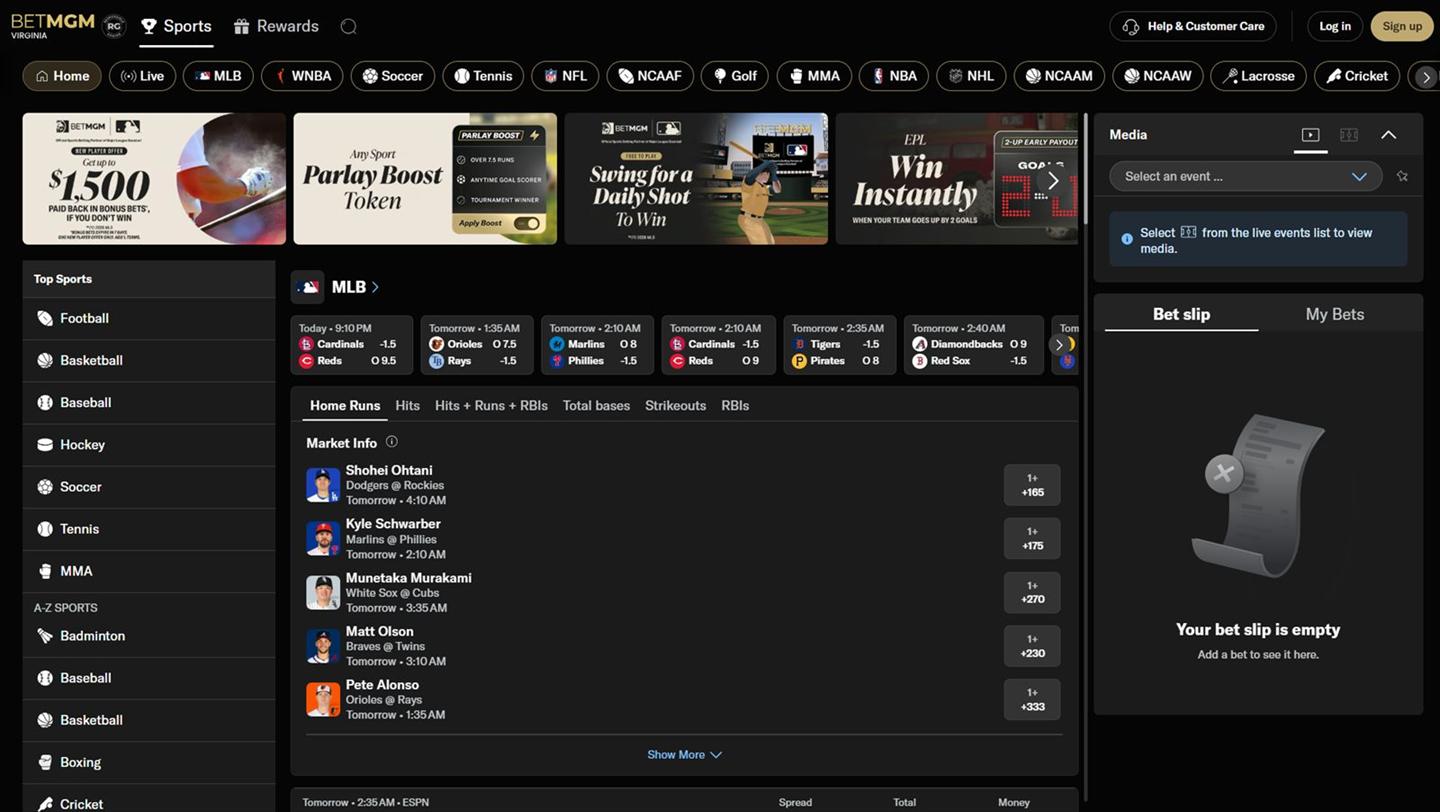 BetMGM casino lobby interface