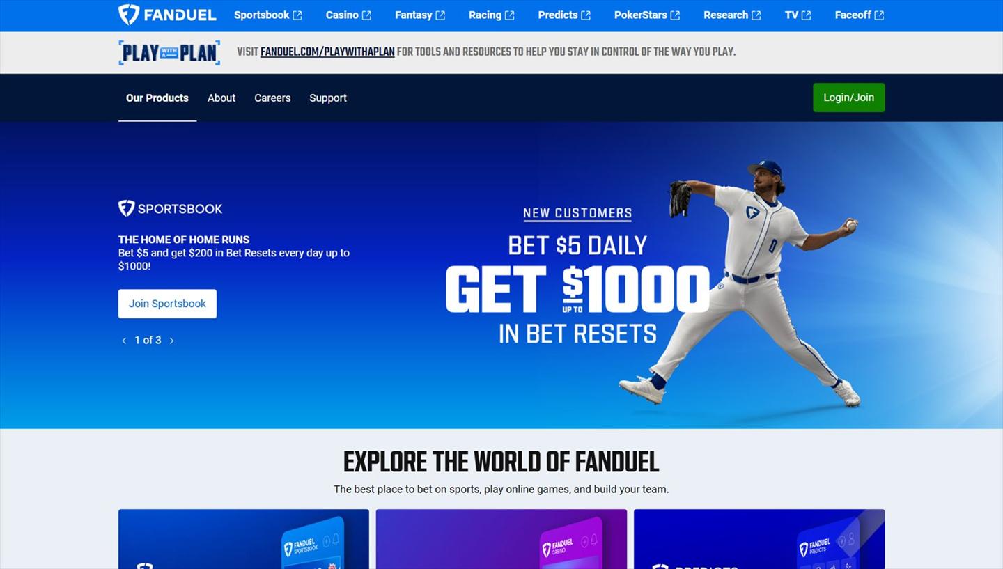 FanDuel sportsbook interface