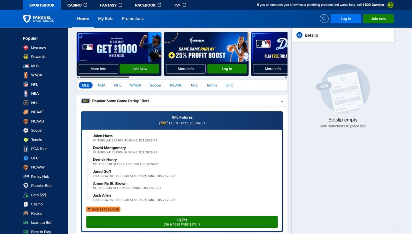 FanDuel promotions interface